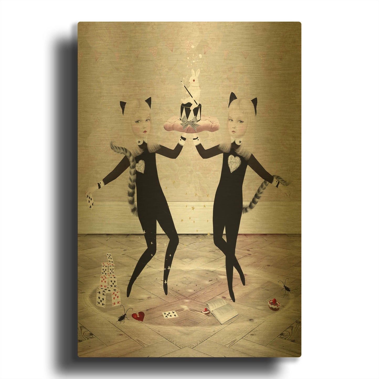 'The Newmars' By Art and Ghosts Gold Metal Wall Art