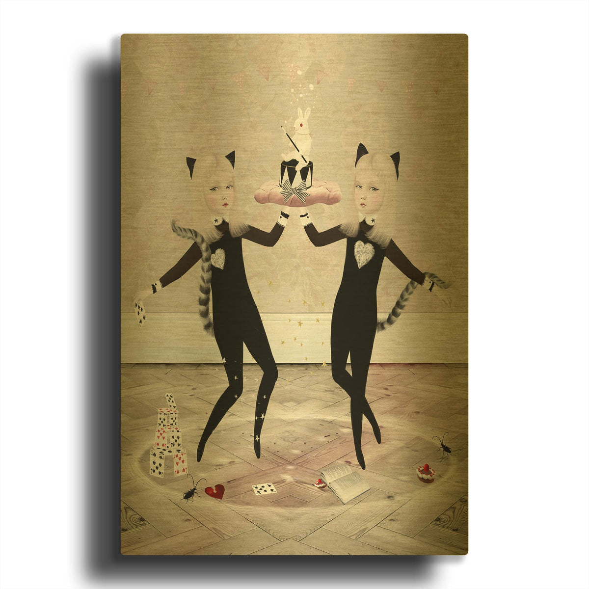 'The Newmars' By Art and Ghosts Gold Metal Wall Art