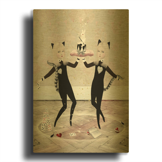 'The Newmars' By Art and Ghosts Gold Metal Wall Art