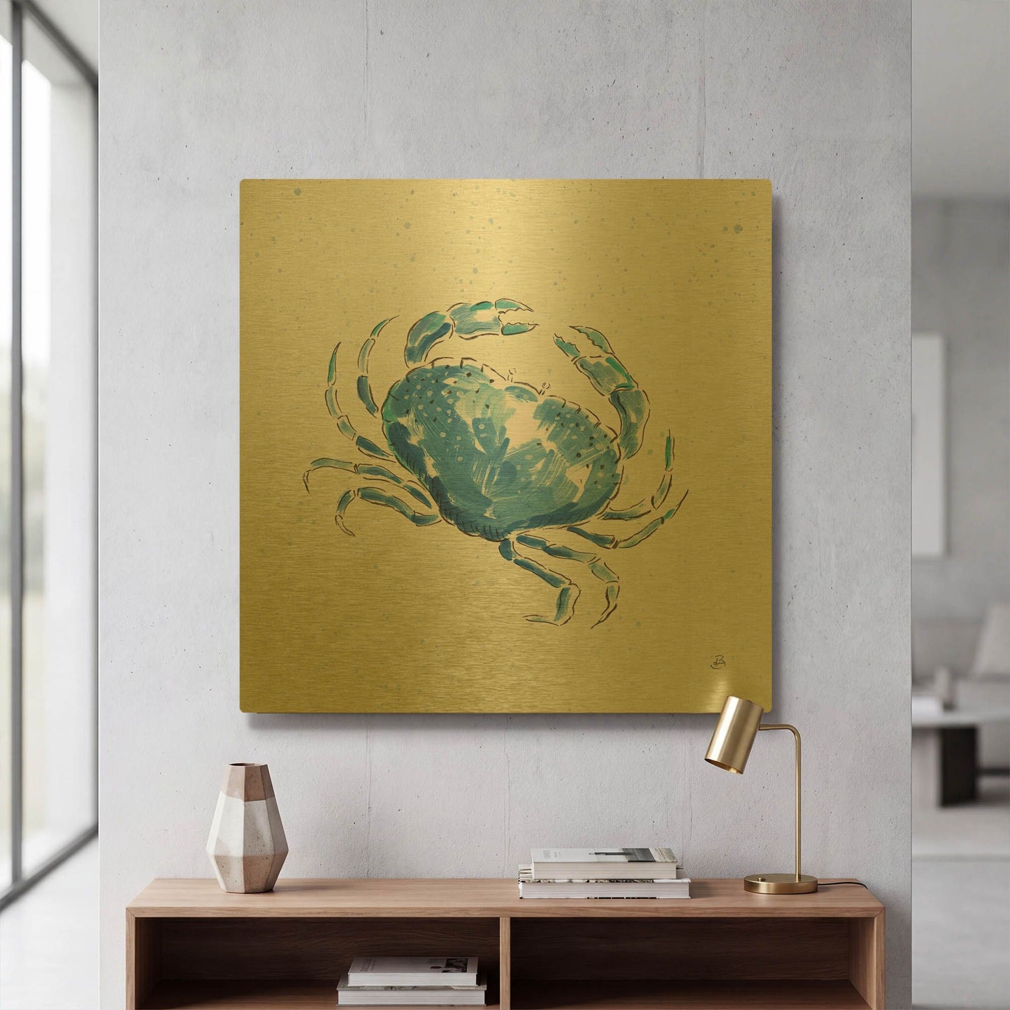 'Maritime X' By Daphne Brissonnet Gold Metal Wall Art