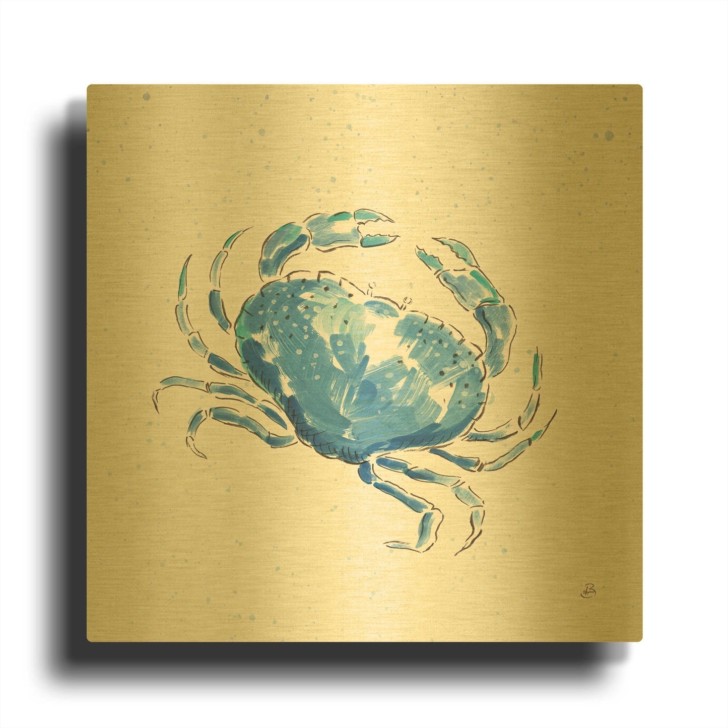 'Maritime X' By Daphne Brissonnet Gold Metal Wall Art