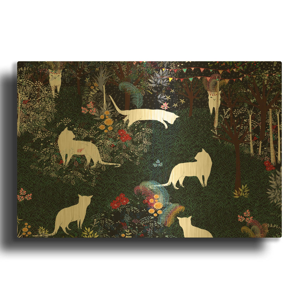 'Cat Heaven' By Art and Ghosts Gold Metal Wall Art