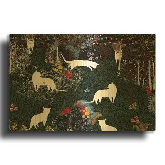'Cat Heaven' By Art and Ghosts Gold Metal Wall Art