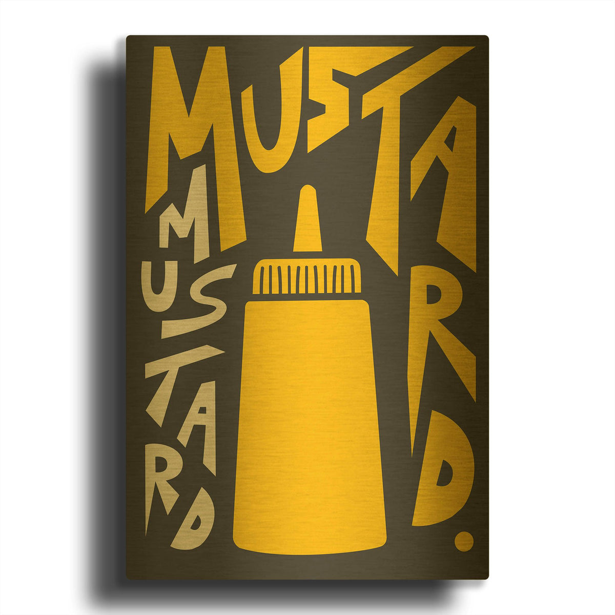 'Kitchen Mustard' By Ayse Gold Metal Wall Art