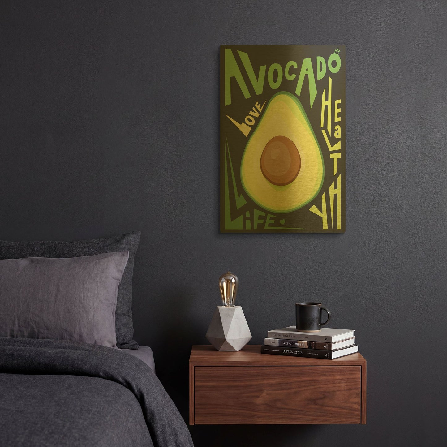 'Kitchen Avocado' By Ayse Gold Metal Wall Art