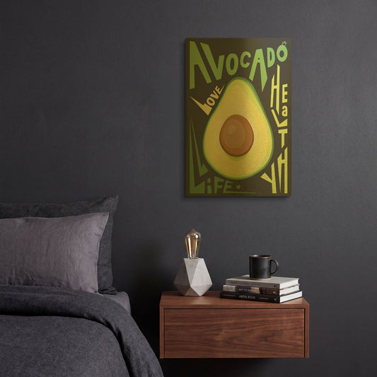 'Kitchen Avocado' By Ayse Gold Metal Wall Art