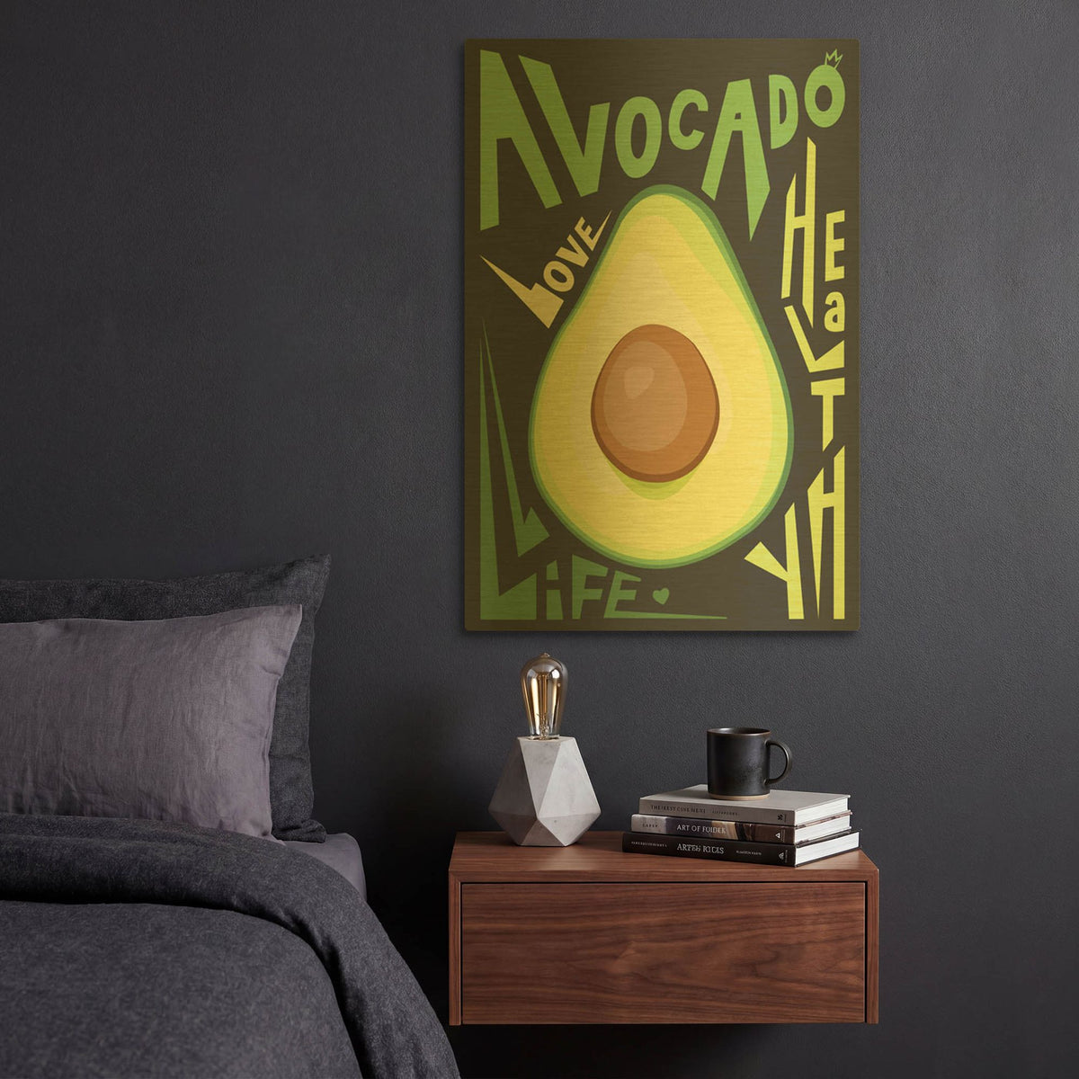 'Kitchen Avocado' By Ayse Gold Metal Wall Art