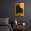 'Piano' By Ayse Gold Metal Wall Art
