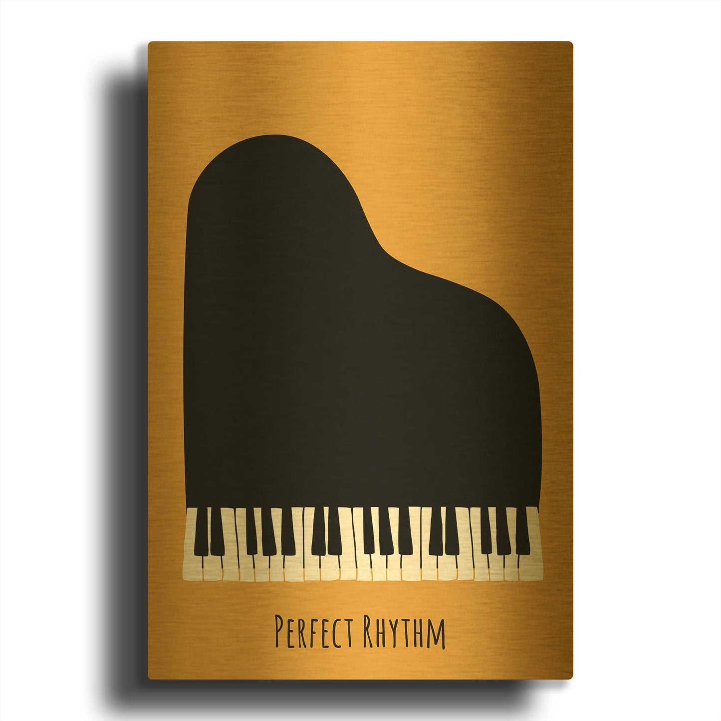 'Piano' By Ayse Gold Metal Wall Art