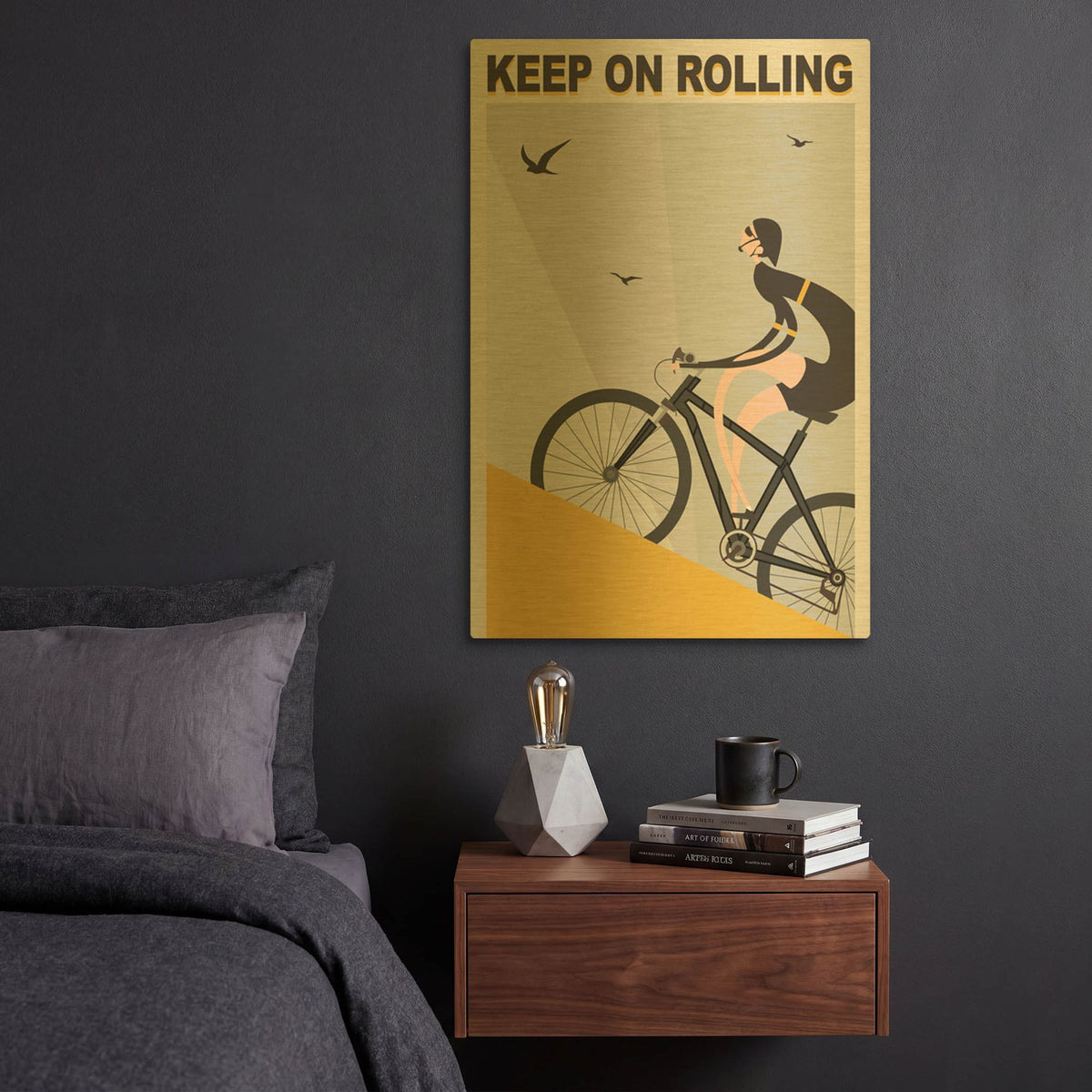 'Keel On Rolling' By Ayse Gold Metal Wall Art