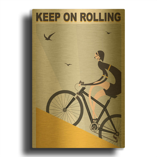 'Keel On Rolling' By Ayse Gold Metal Wall Art