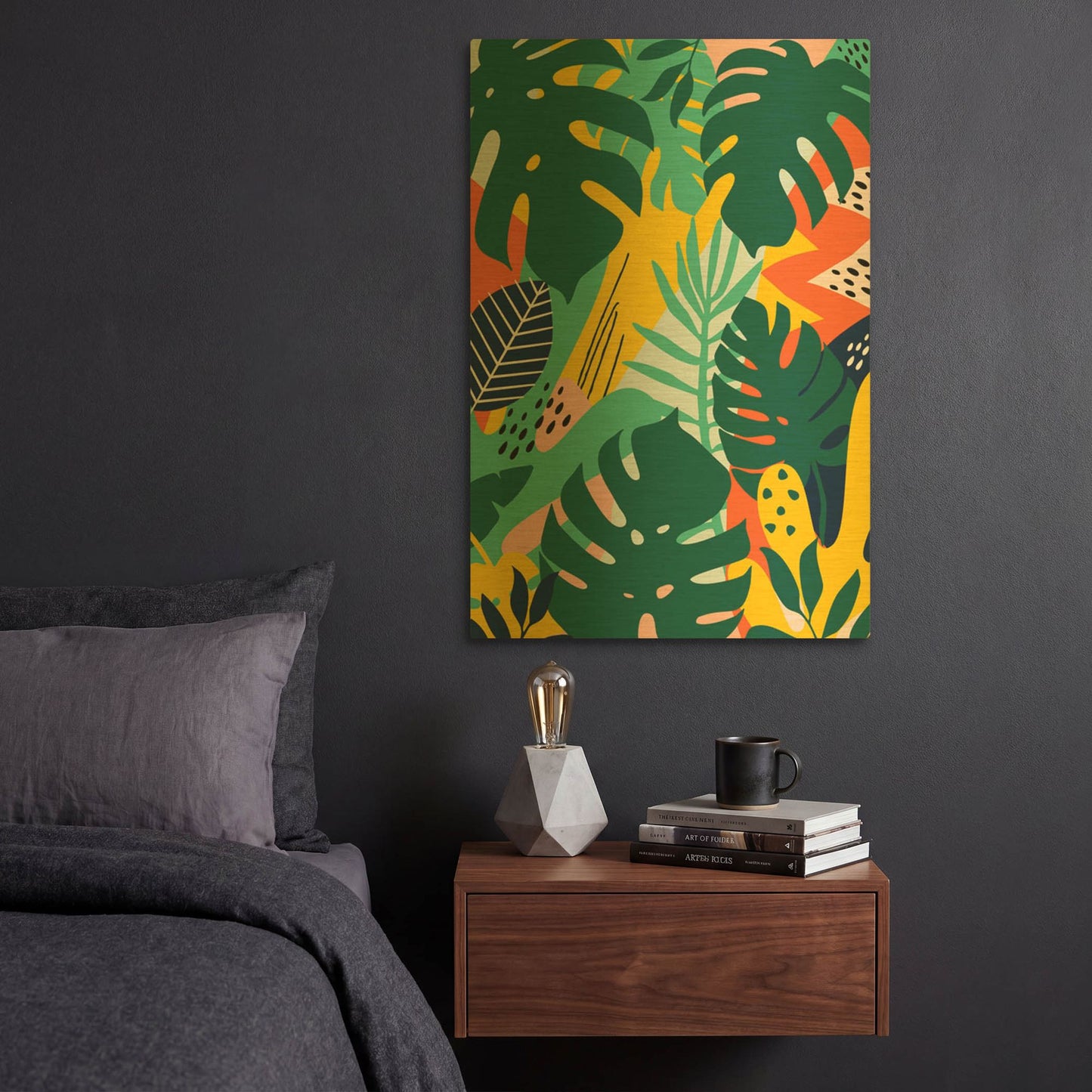 'Tropical Leaves One' By Ayse Gold Metal Wall Art