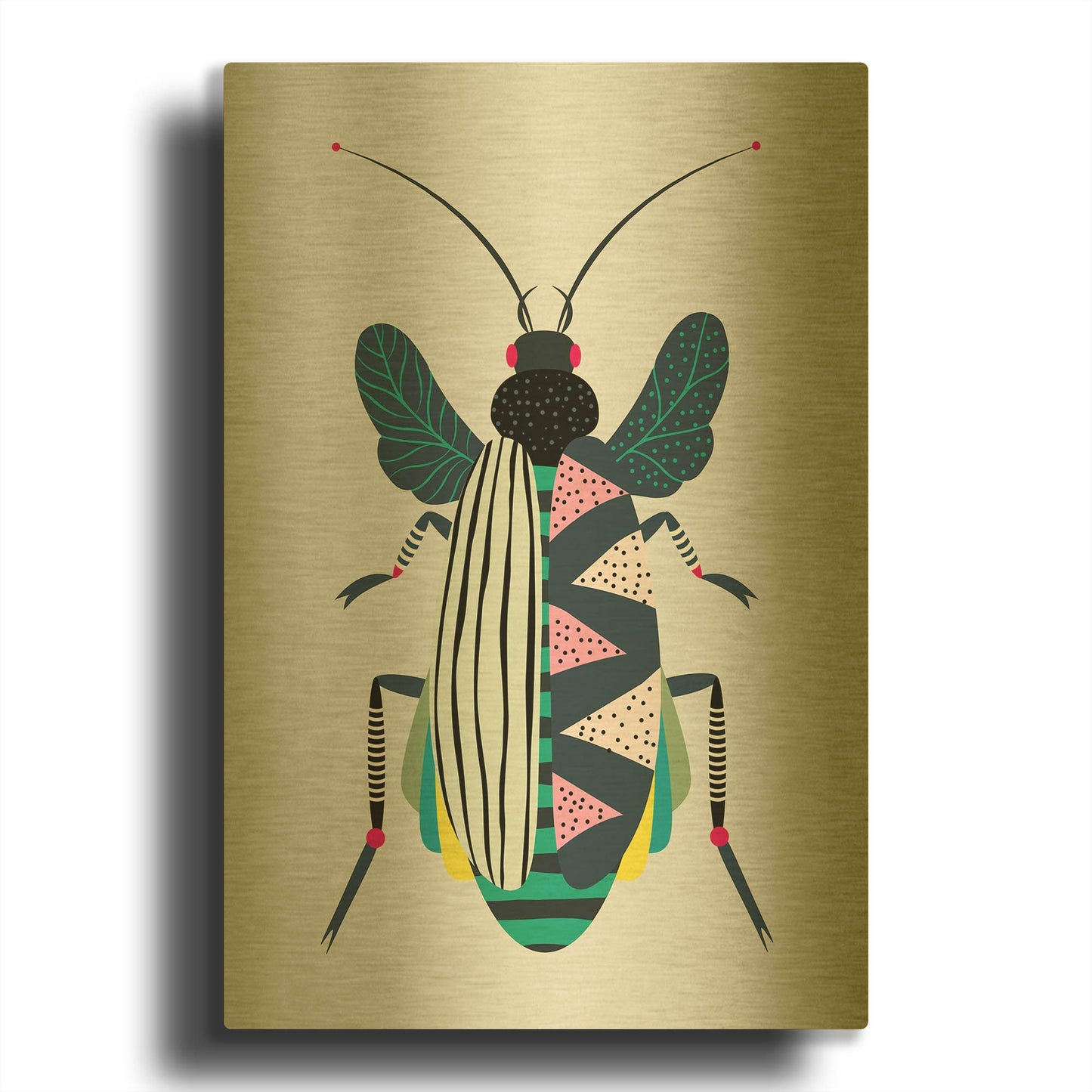 'Beetle' By Ayse Gold Metal Wall Art