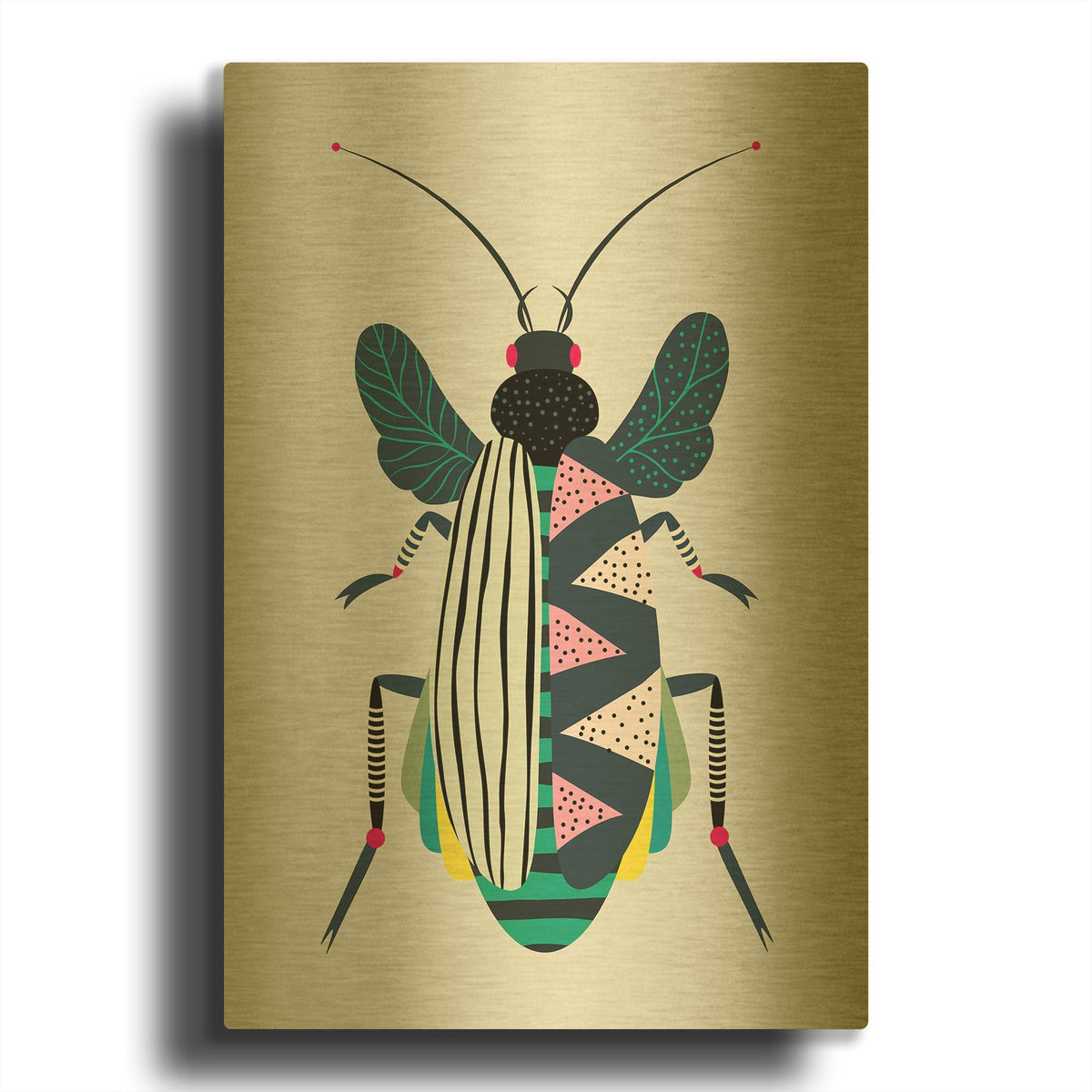 'Beetle' By Ayse Gold Metal Wall Art