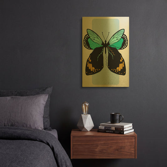 'Butterfly' By Ayse Gold Metal Wall Art