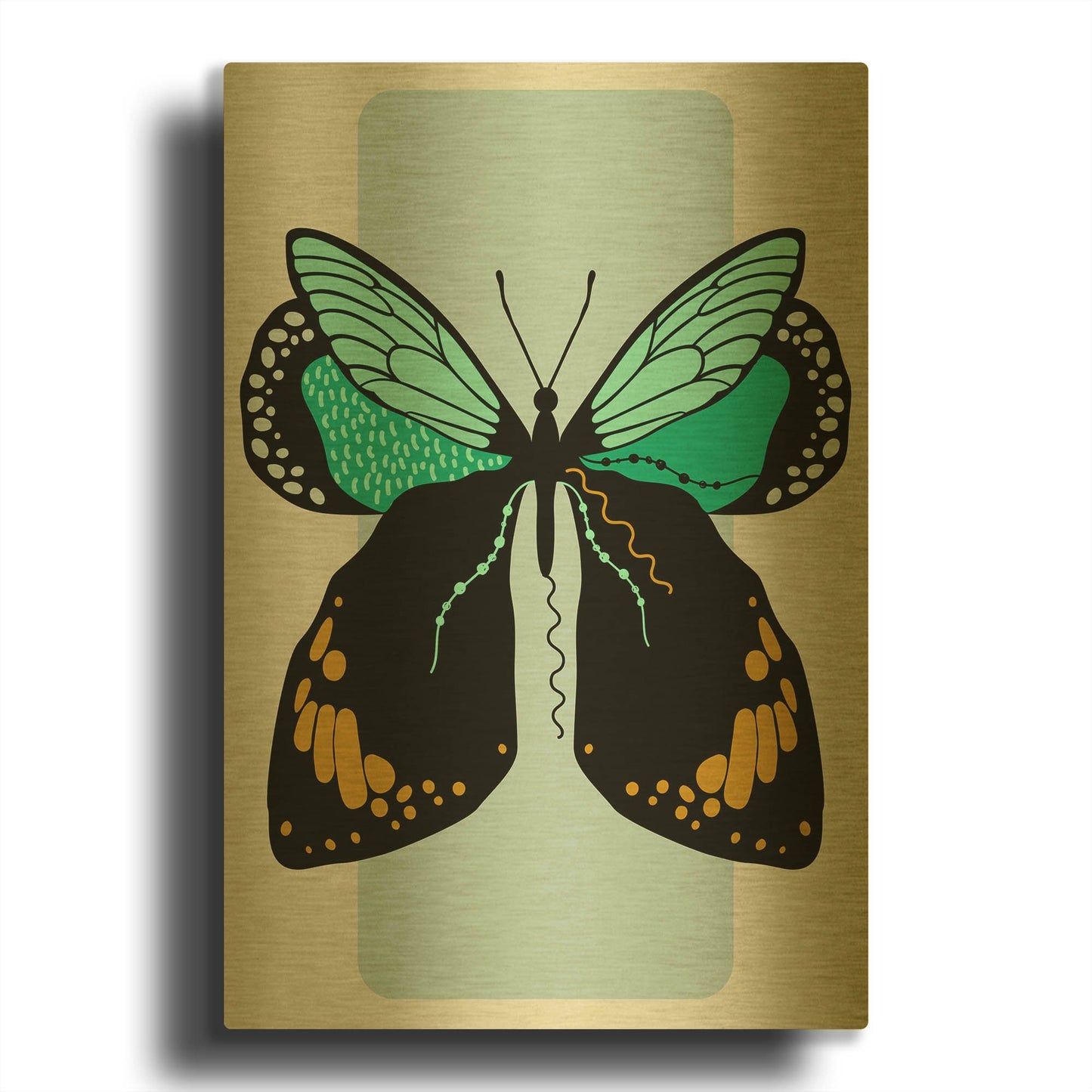 'Butterfly' By Ayse Gold Metal Wall Art