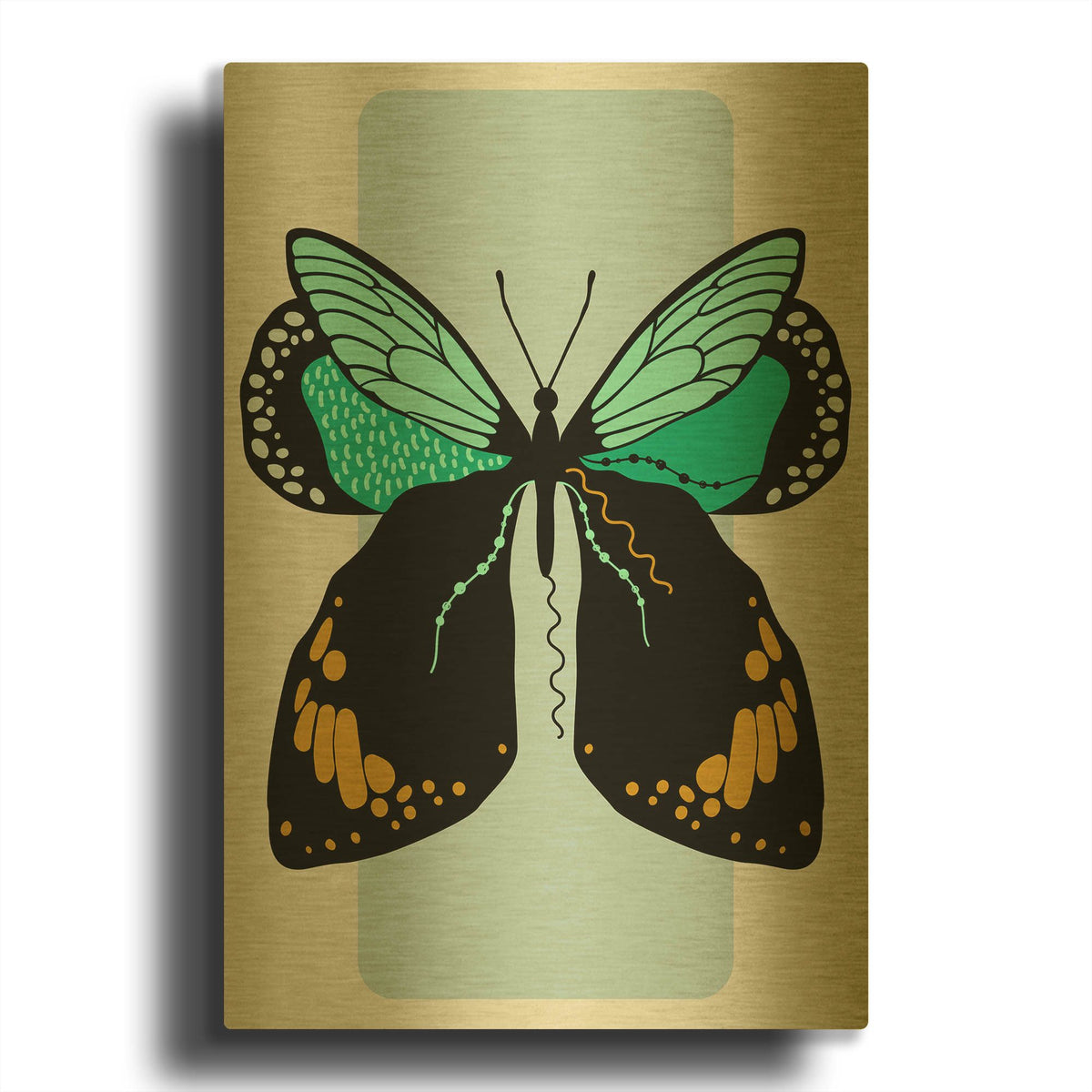 'Butterfly' By Ayse Gold Metal Wall Art