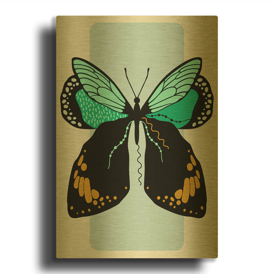 'Butterfly' By Ayse Gold Metal Wall Art