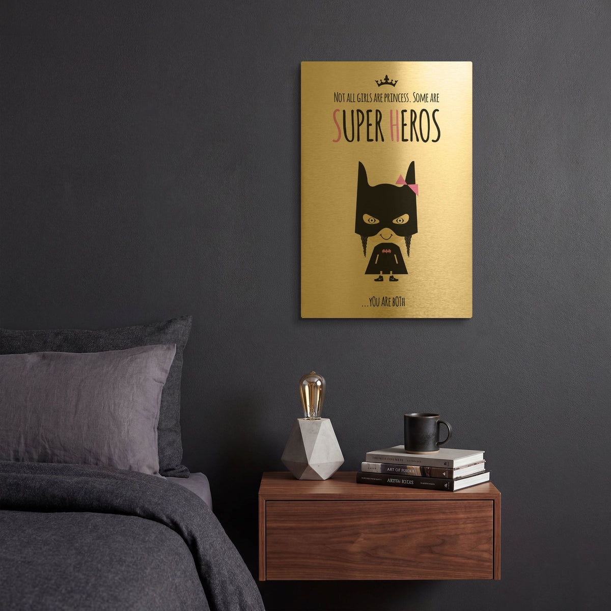 'Superhero Two' By Ayse Gold Metal Wall Art