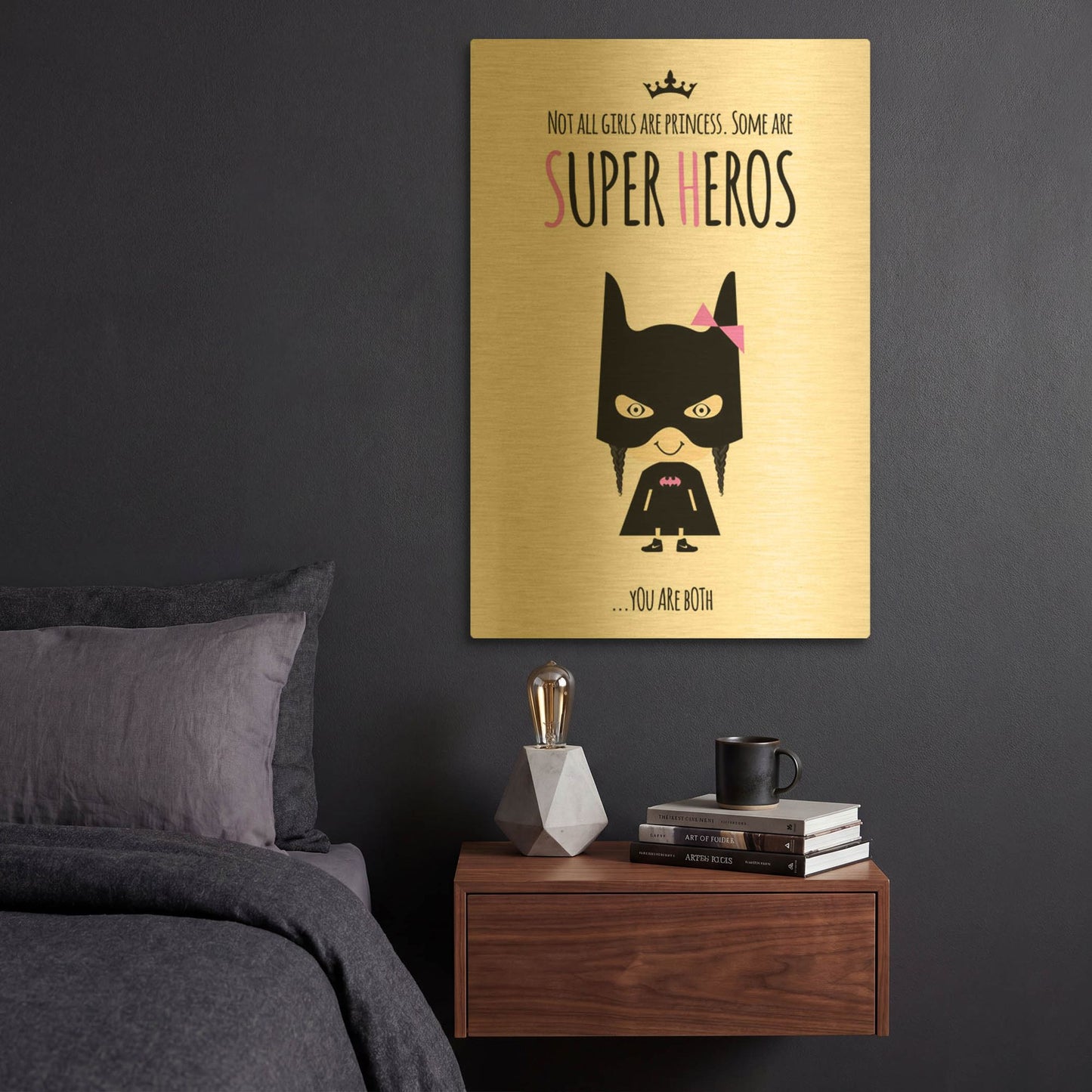 'Superhero Two' By Ayse Gold Metal Wall Art