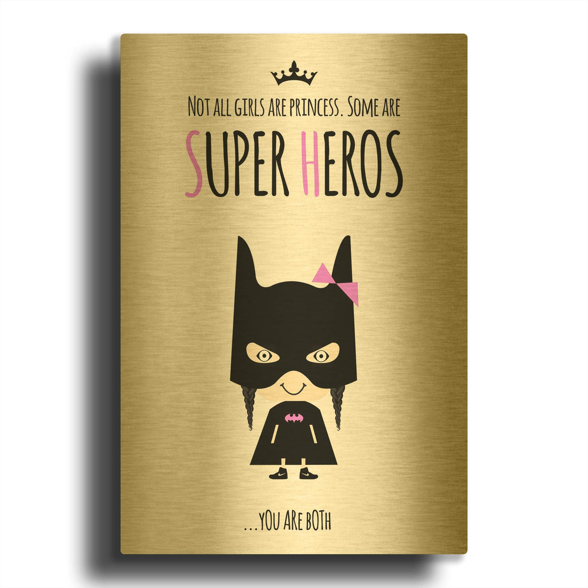 'Superhero Two' By Ayse Gold Metal Wall Art