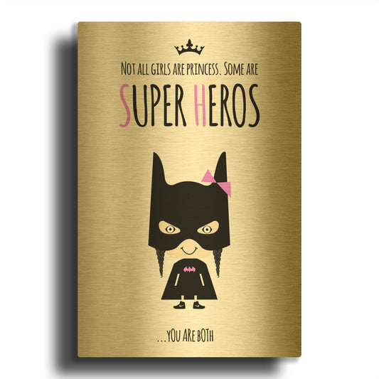 'Superhero Two' By Ayse Gold Metal Wall Art