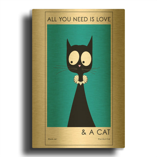 'All You Need Is Love' By Ayse Gold Metal Wall Art