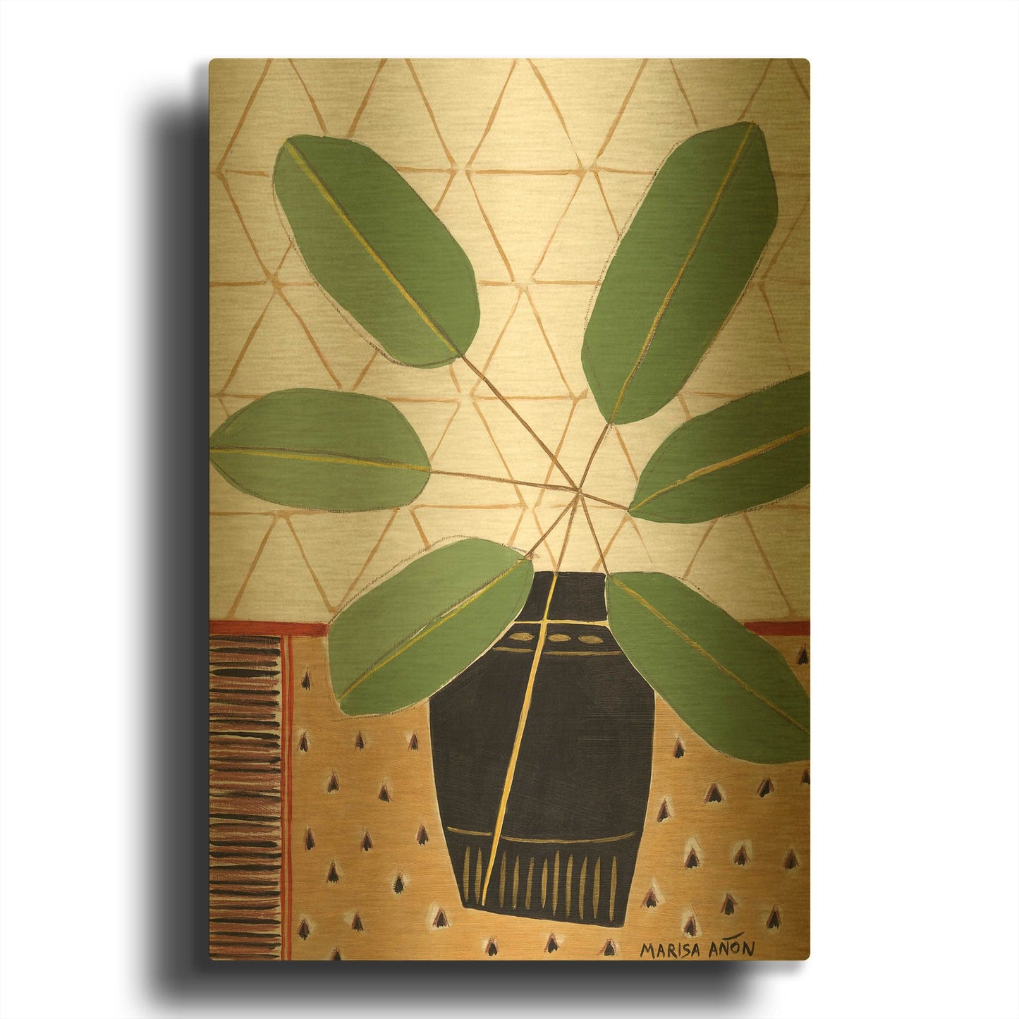 'Gold Tablecloth 4' By Marisa Anon Gold Metal Wall Art
