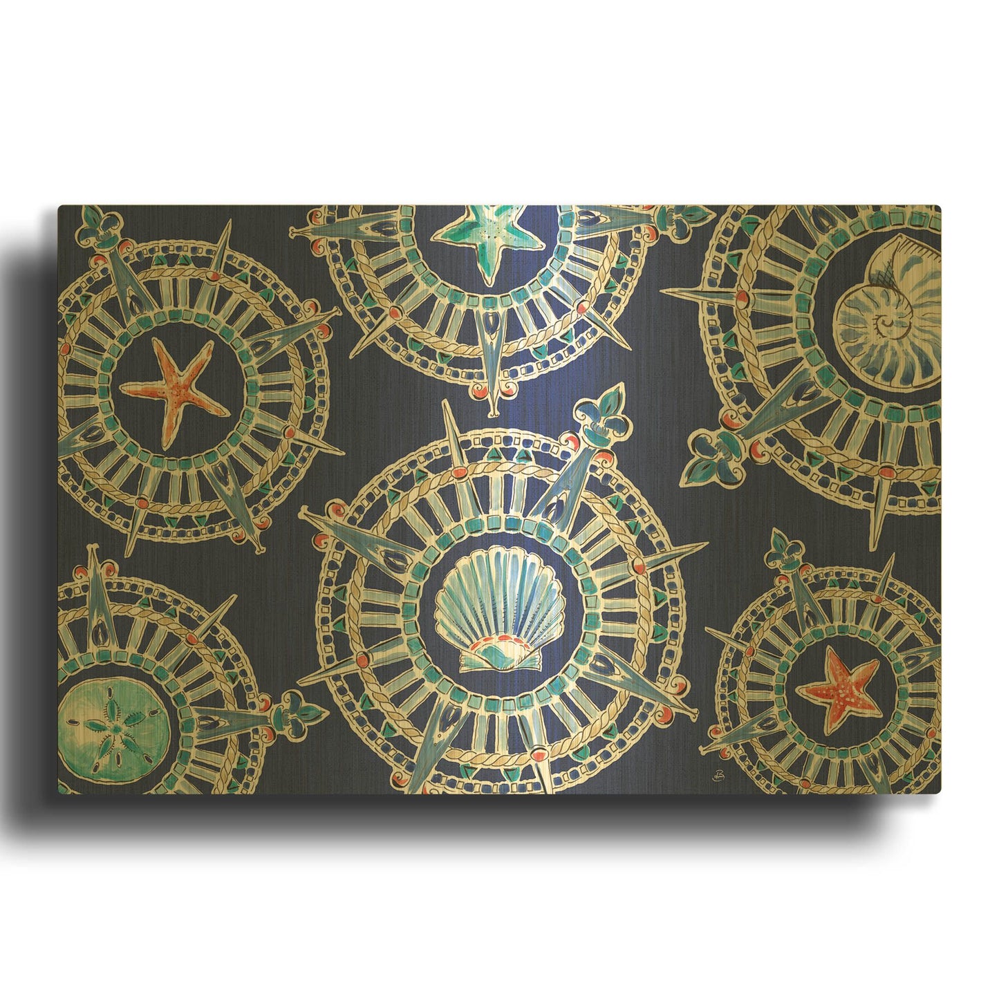 'Maritime XIV' By Daphne Brissonnet Gold Metal Wall Art