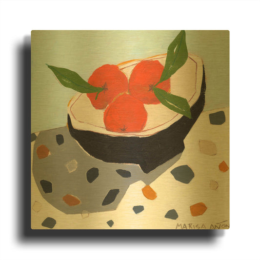 'Valencia Late' By Marisa Anon Gold Metal Wall Art