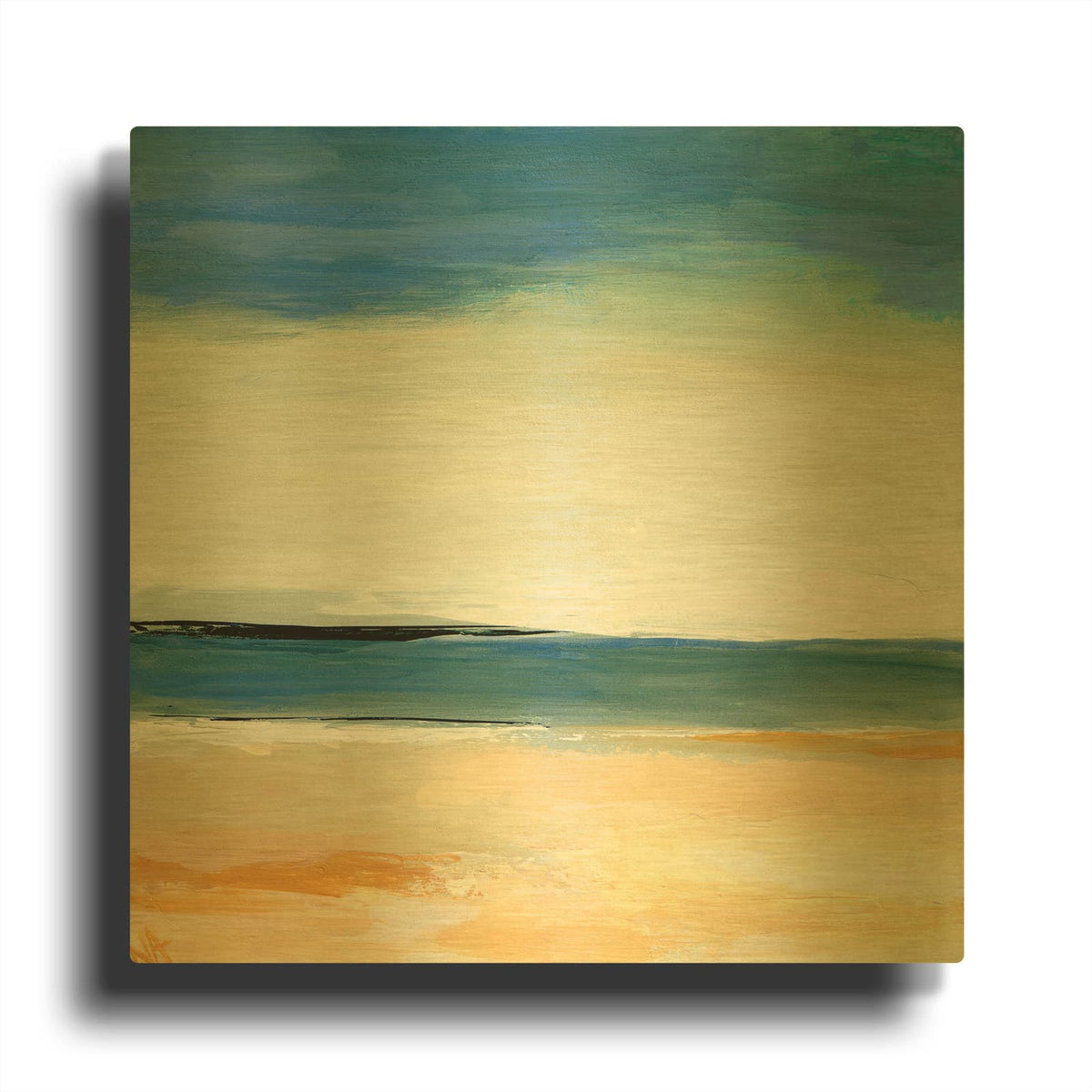 'Seascape 2' By Niki Arden Gold Metal Wall Art