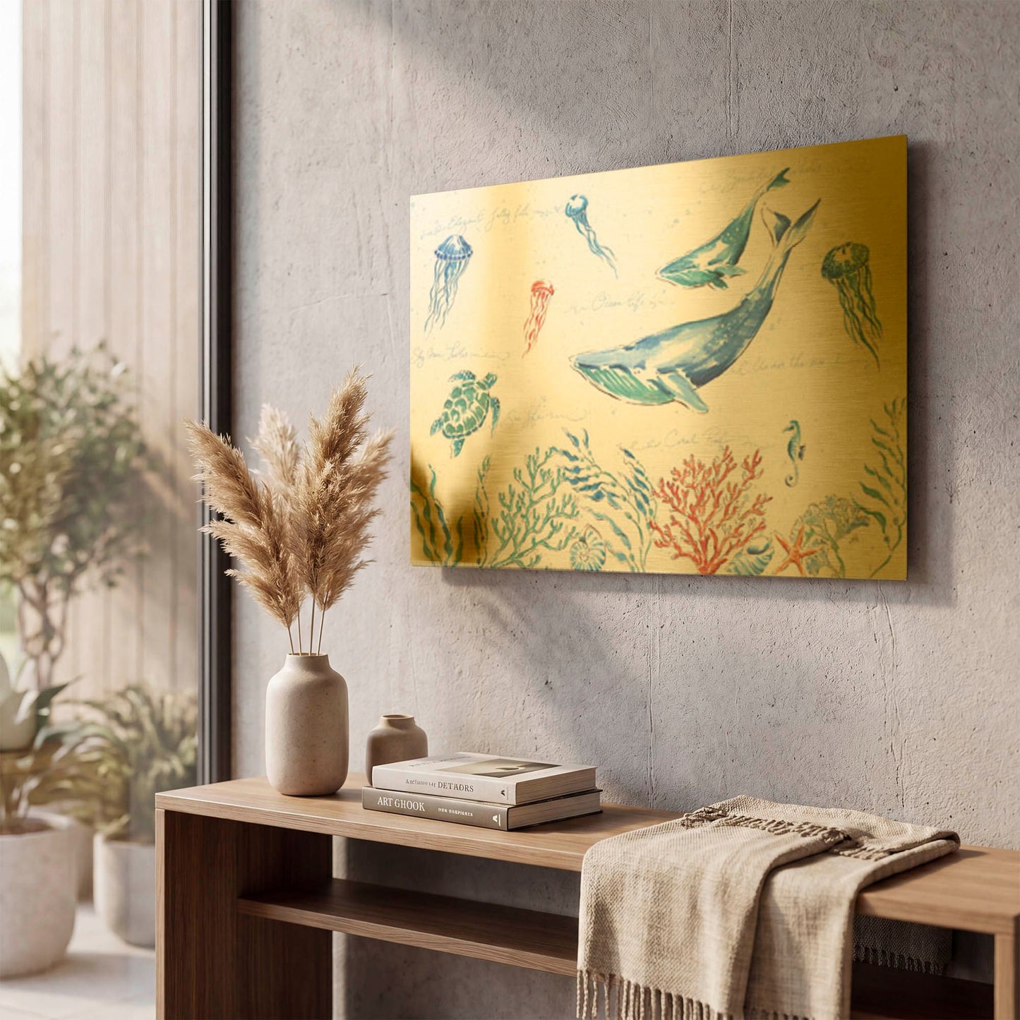 'Maritime I' By Daphne Brissonnet Gold Metal Wall Art