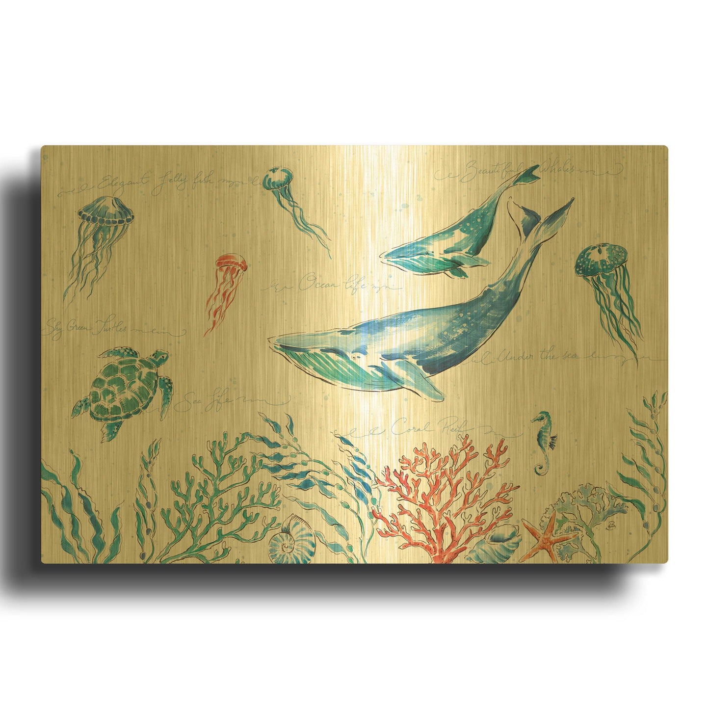 'Maritime I' By Daphne Brissonnet Gold Metal Wall Art