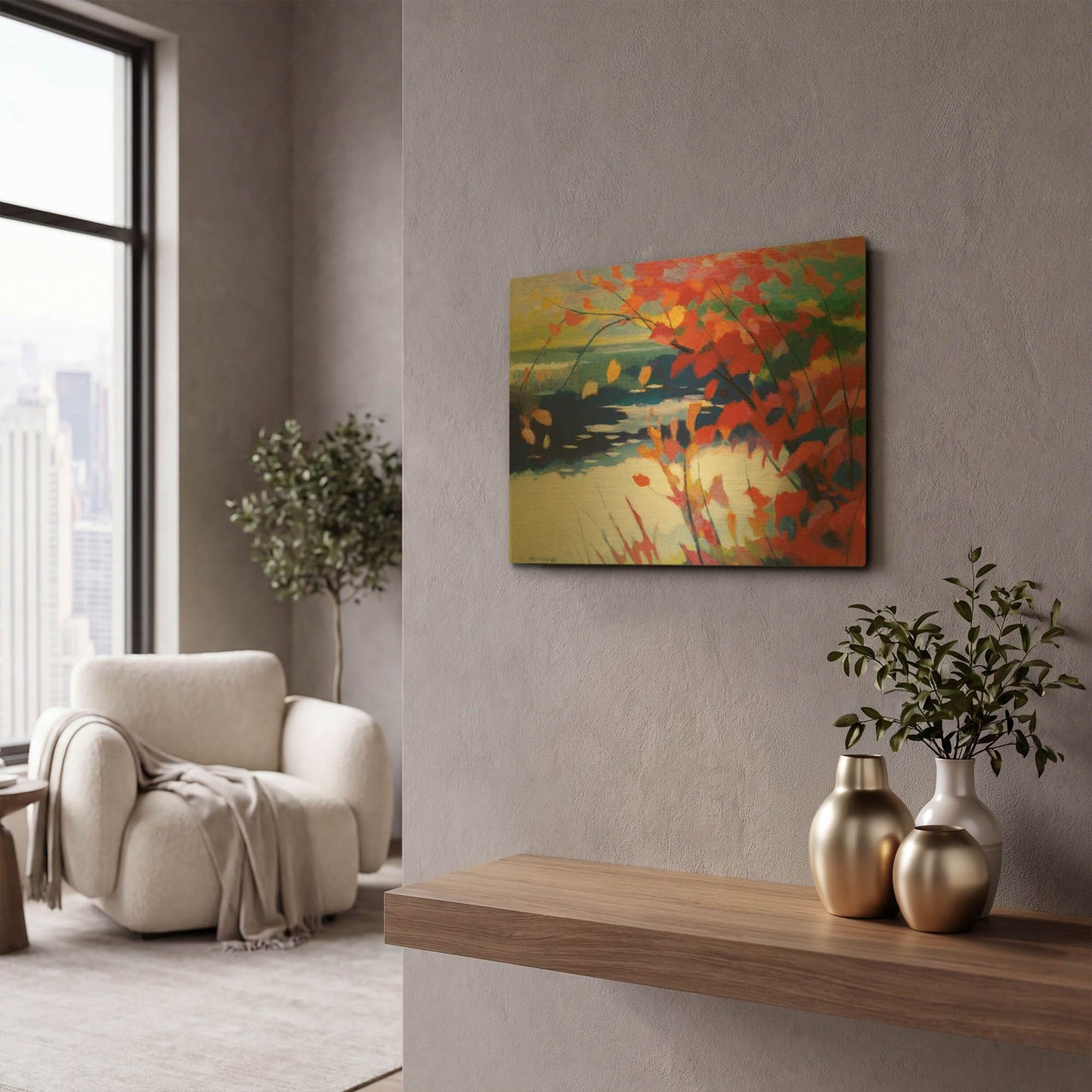 'Afternoon Calm' By Tadashi Asoma Gold Metal Wall Art