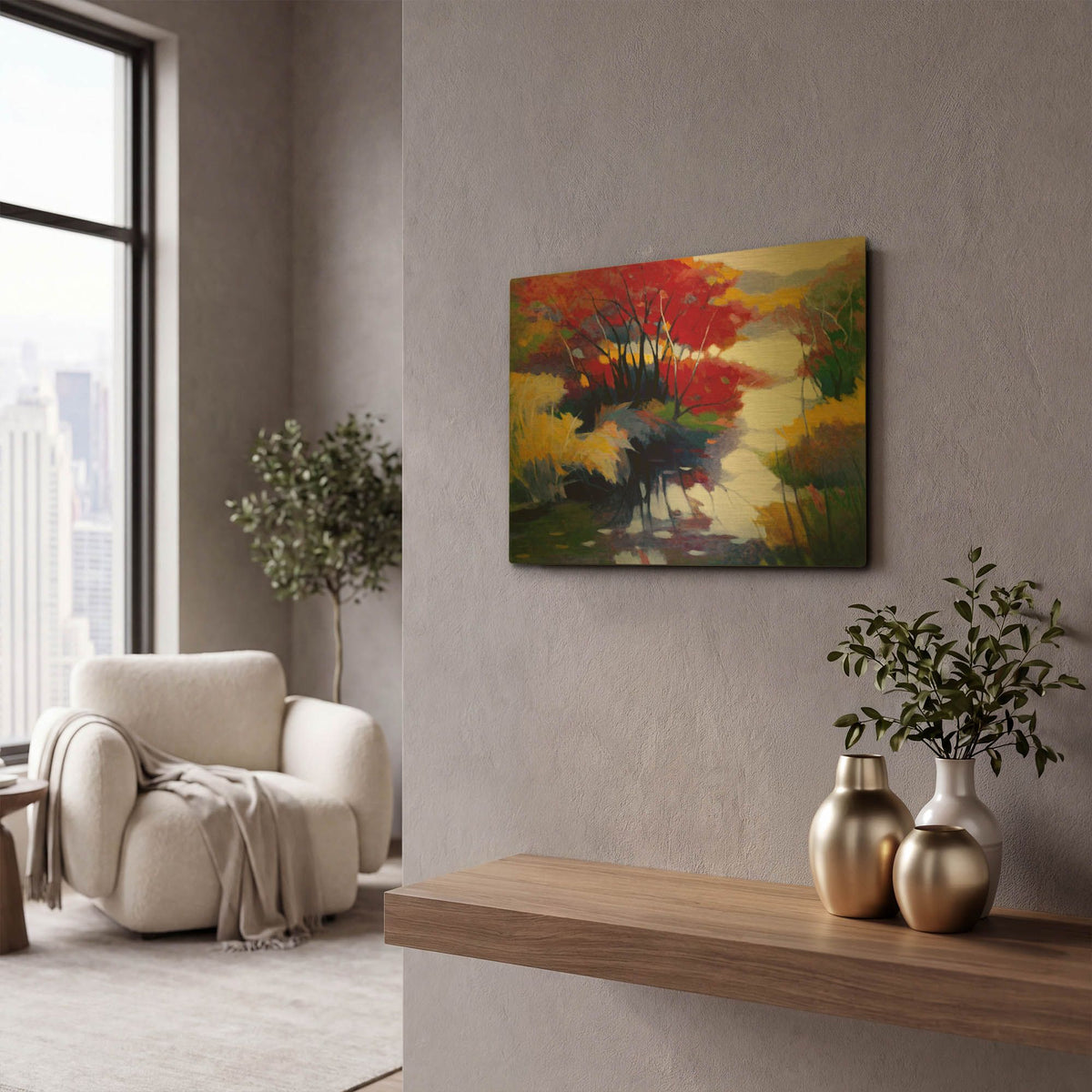 'Indian Summer' By Tadashi Asoma Gold Metal Wall Art