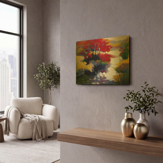 'Indian Summer' By Tadashi Asoma Gold Metal Wall Art