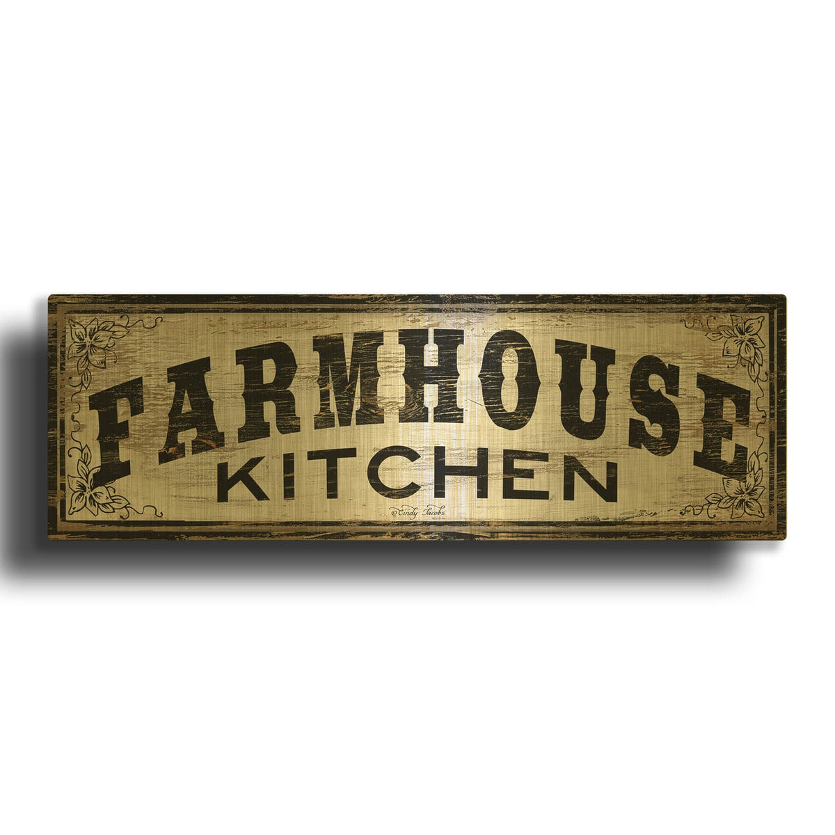 'Farmhouse Kitchen' By Cindy Jacobs Gold Metal Wall Art