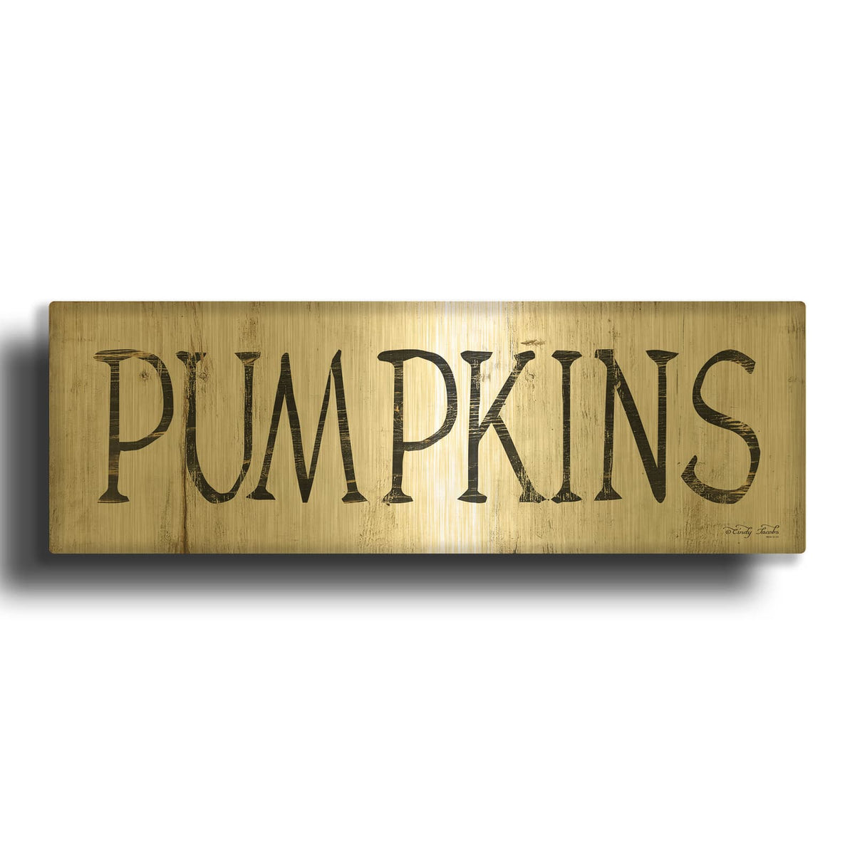 'Pumpkins' By Cindy Jacobs Gold Metal Wall Art