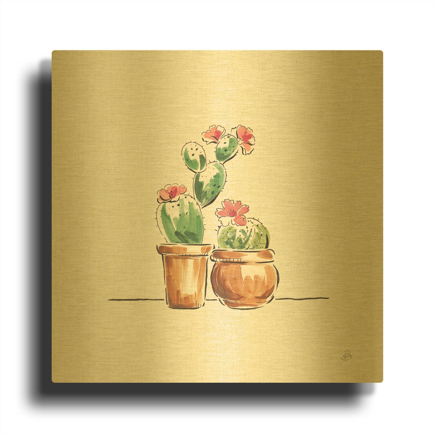 'Desert Bloom VII' By Daphne Brissonnet Gold Metal Wall Art