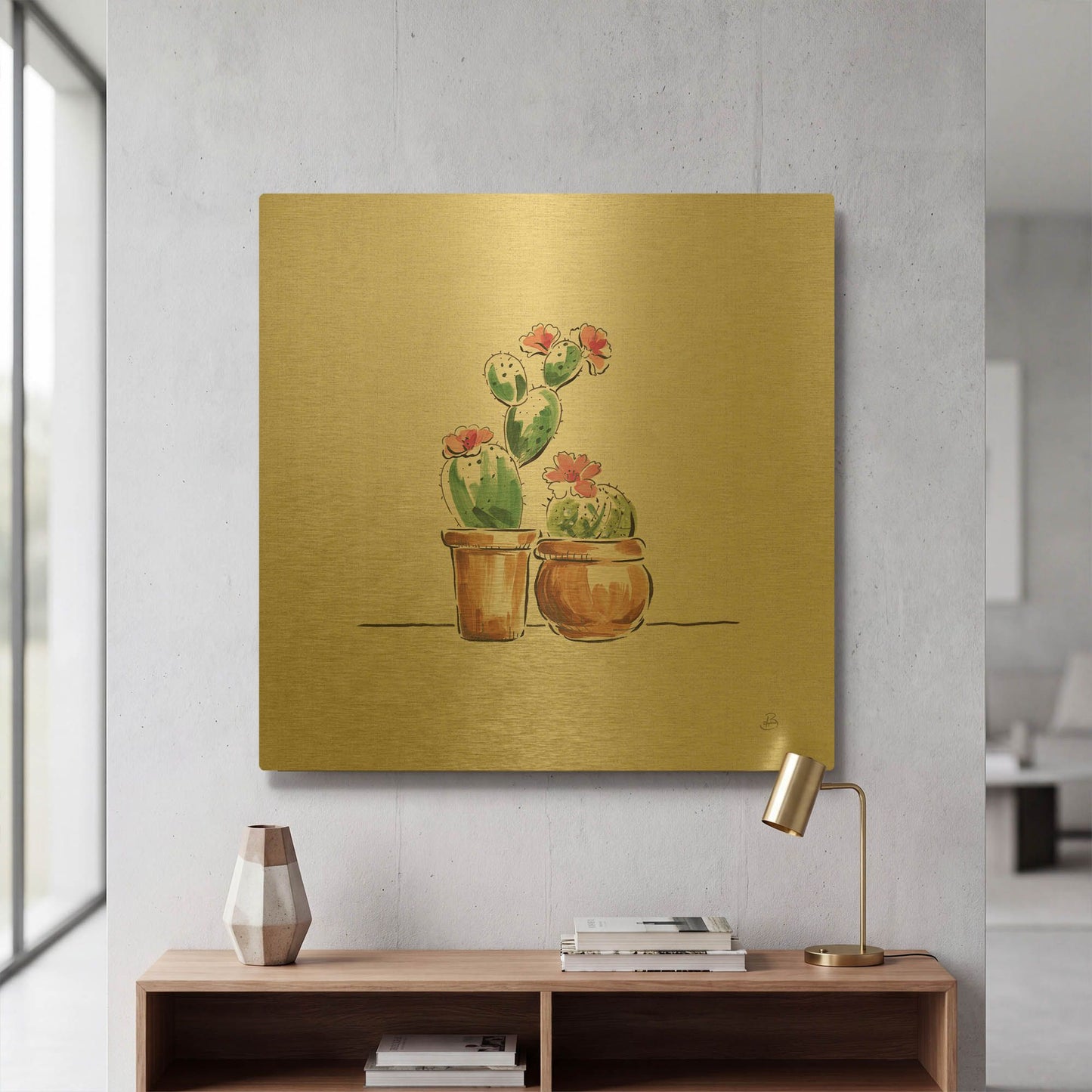 'Desert Bloom VII' By Daphne Brissonnet Gold Metal Wall Art
