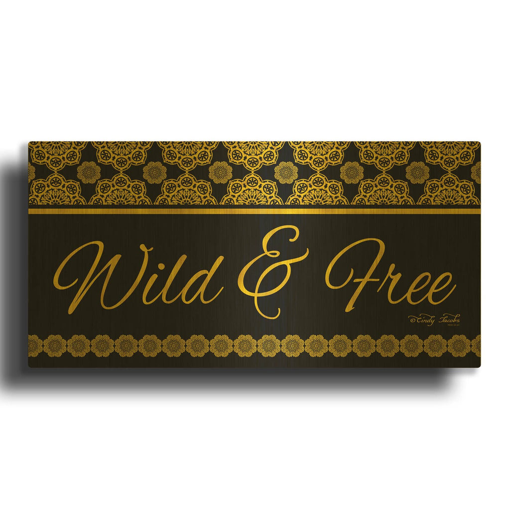 'Wild and Free Mandals' By Cindy Jacobs Gold Metal Wall Art