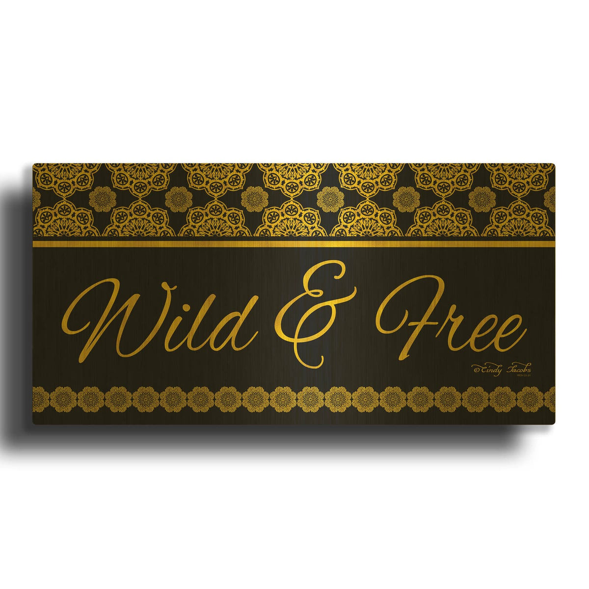 'Wild and Free Mandals' By Cindy Jacobs Gold Metal Wall Art