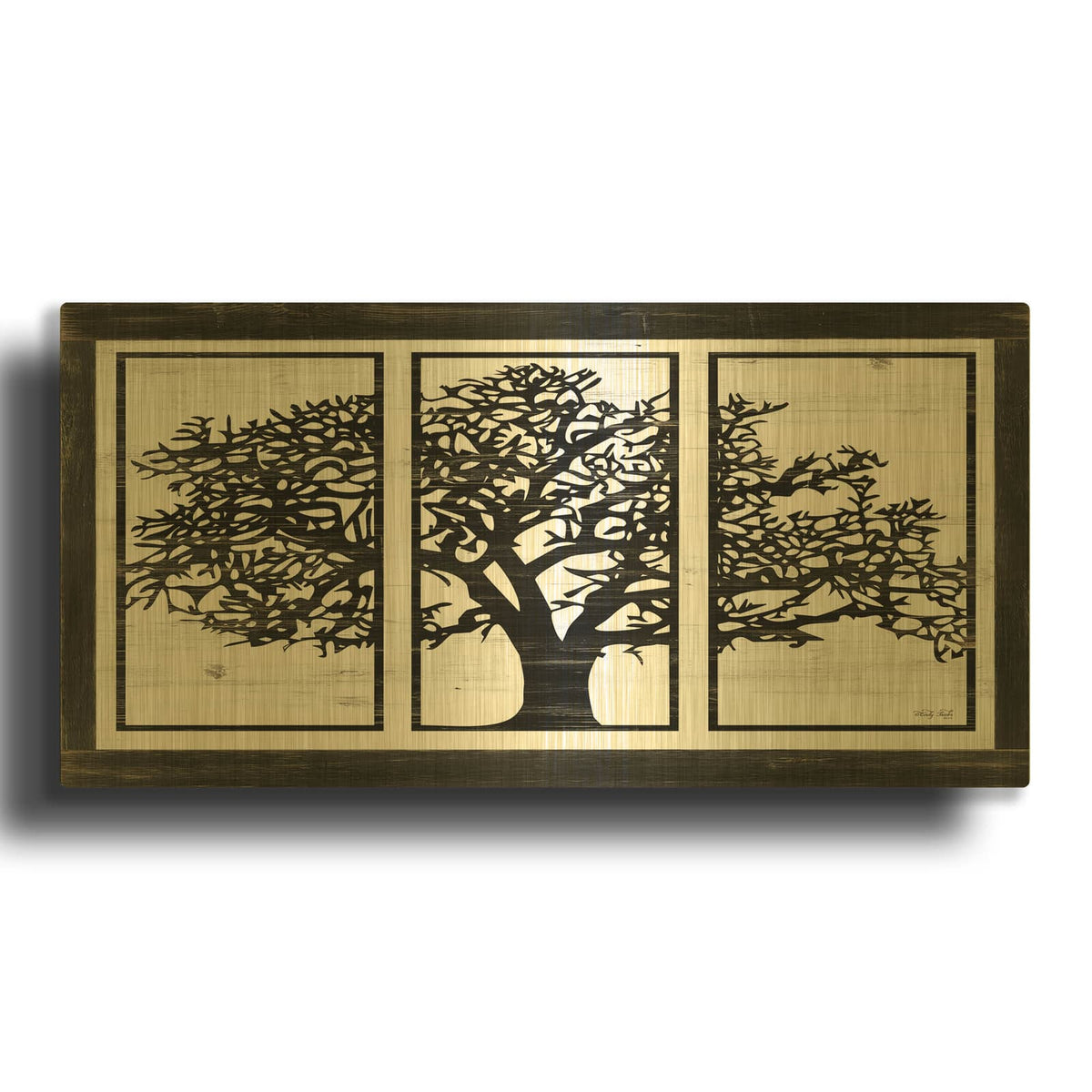 'Geo Tree' By Cindy Jacobs Gold Metal Wall Art
