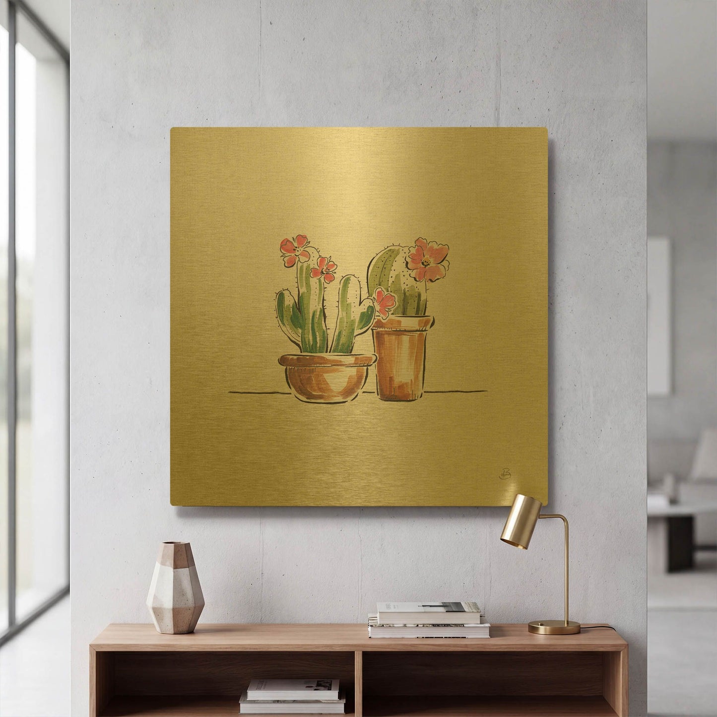 'Desert Bloom VI' By Daphne Brissonnet Gold Metal Wall Art