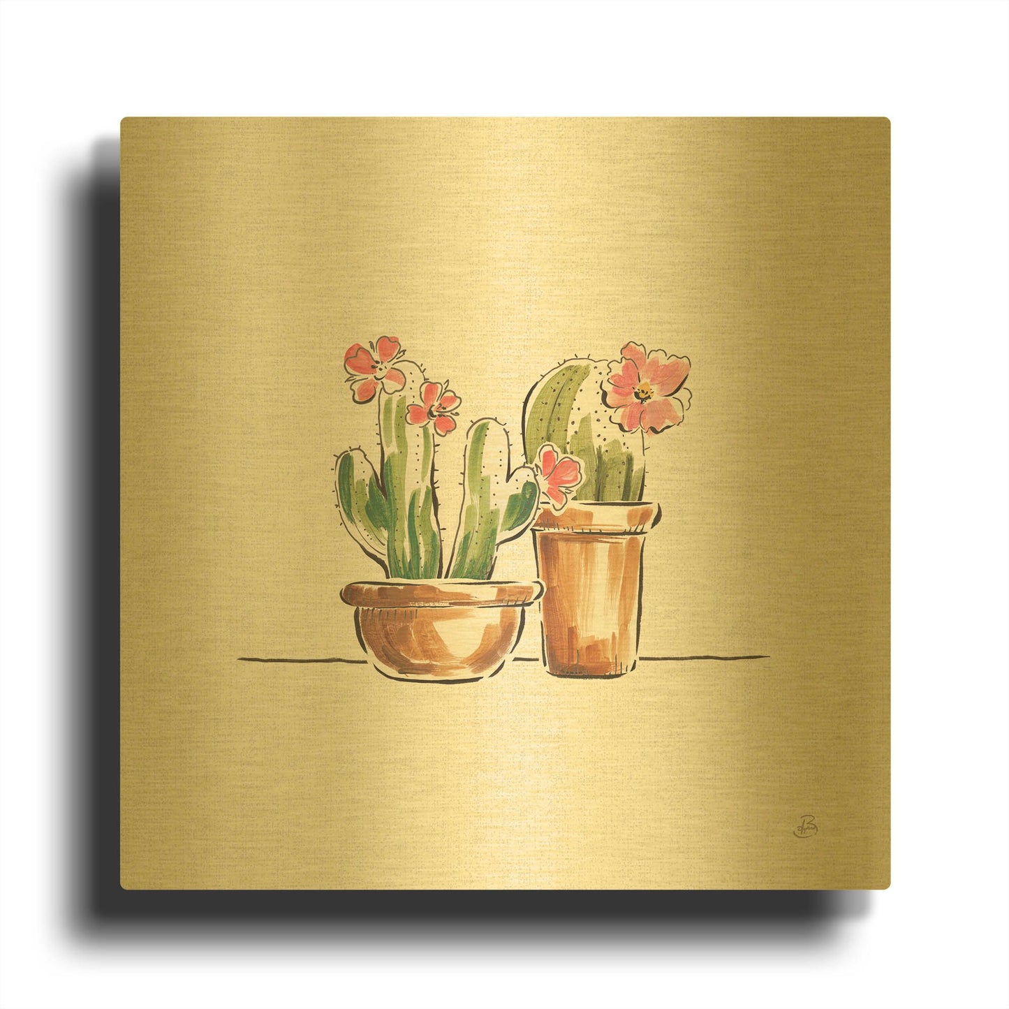 'Desert Bloom VI' By Daphne Brissonnet Gold Metal Wall Art