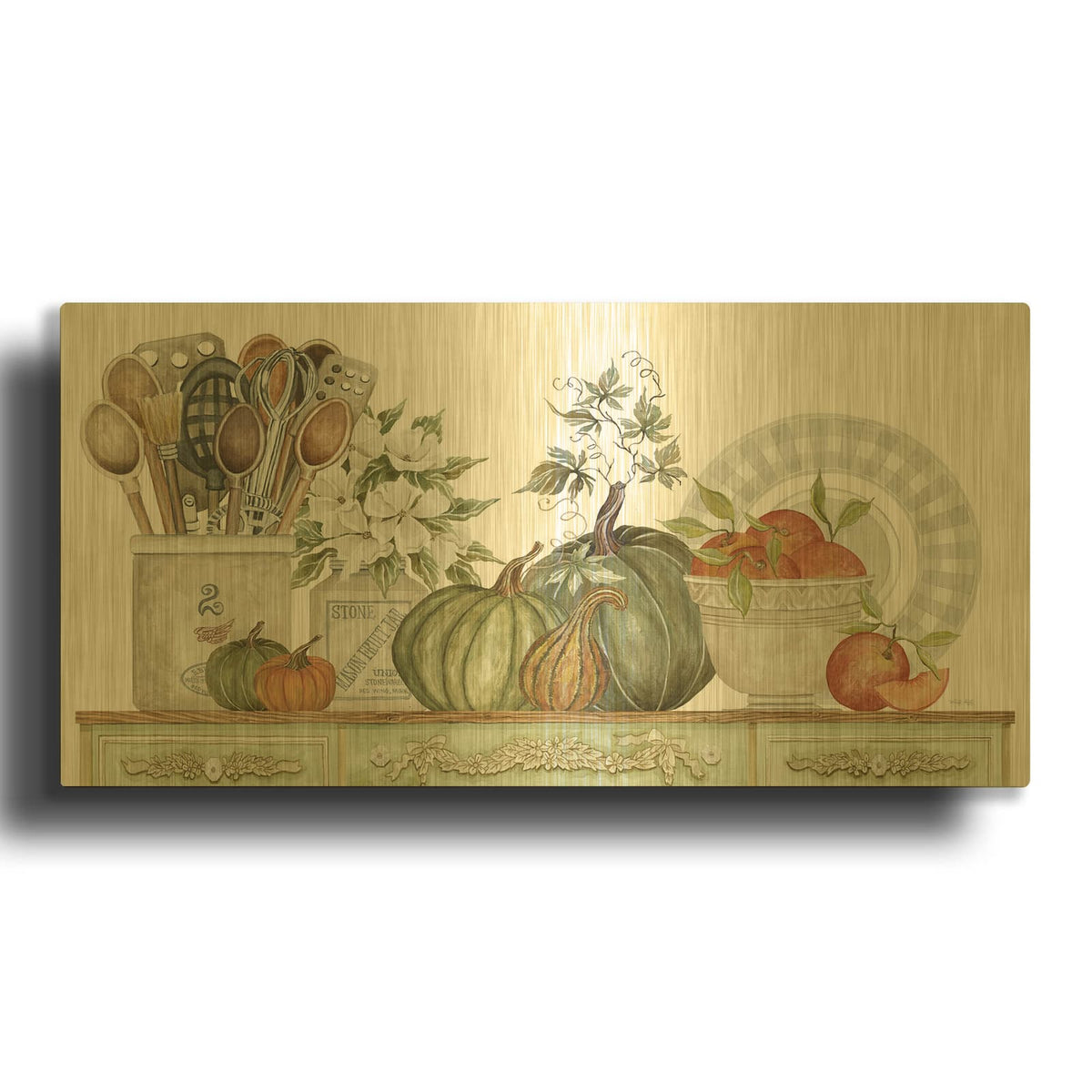 'Kitchen Splendor' By Cindy Jacobs Gold Metal Wall Art