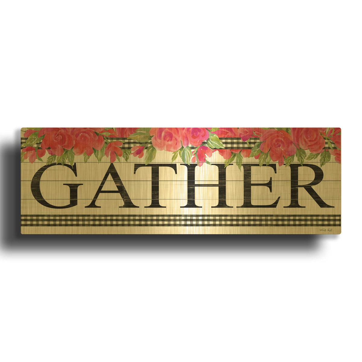 'Fuchsia Gather' By Cindy Jacobs Gold Metal Wall Art