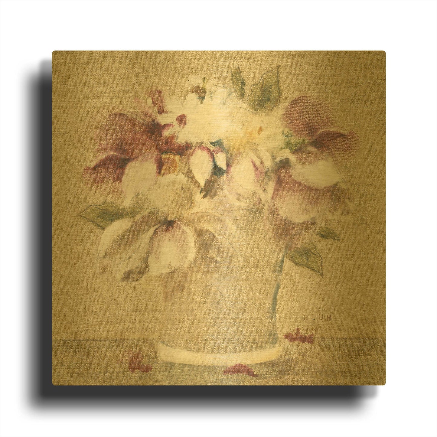 'Cottage Bouquet II' By Cheri Blum Gold Metal Wall Art