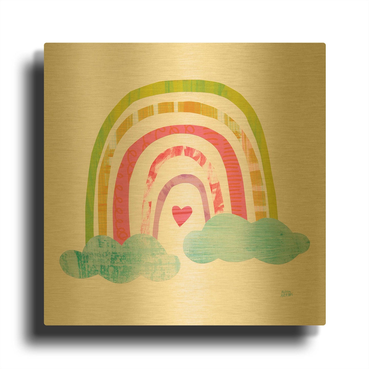 'Unicorn Magic VII Sq' By Melissa Averinos Gold Metal Wall Art