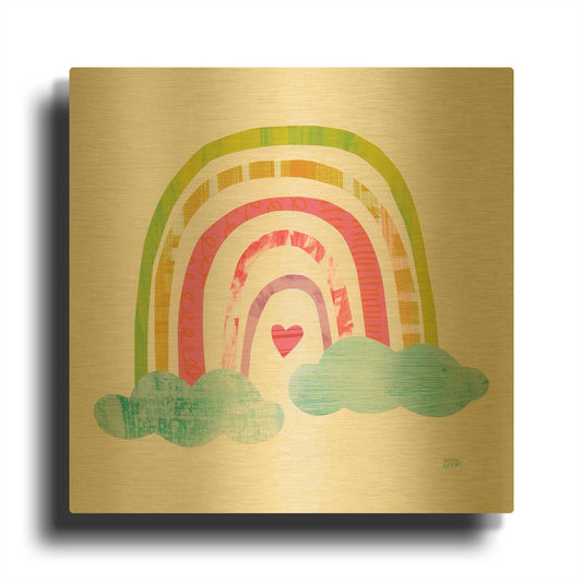 'Unicorn Magic VII Sq' By Melissa Averinos Gold Metal Wall Art